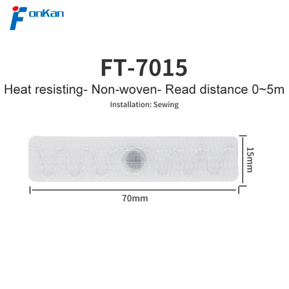 100pcs UHF RFID Tag UHF Sew Soft Textile Non-Woven Label Laundry Tag RFID Laundry Tag