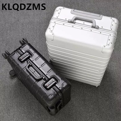 KLQDZMS 20 Inch Portable All Aluminum Magnesium Alloy Cabin Luggage Bag Female 24 Inch Password Travel Suitcase Student Fashion