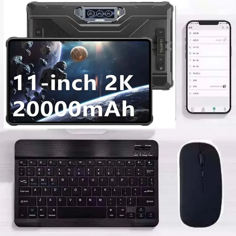 with Bluetooth Keyboard Mouse for Oukitel RT8 RT7 RT6 RT3 RT10 78Key Rechargeable Wireless 10inch Keyboard Mice Set Combo