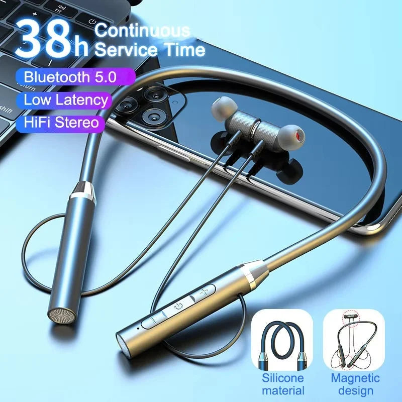 Wireless Headphones Bluetooth 5.0 Neckband Earphones HiFi 9D Stereo Sports Headset Waterproof Magnetic Earbuds For iPhone Xiaomi