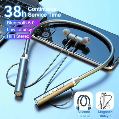 Wireless Headphones Bluetooth 5.0 Neckband Earphones HiFi 9D Stereo Sports Headset Waterproof Magnetic Earbuds For iPhone Xiaomi