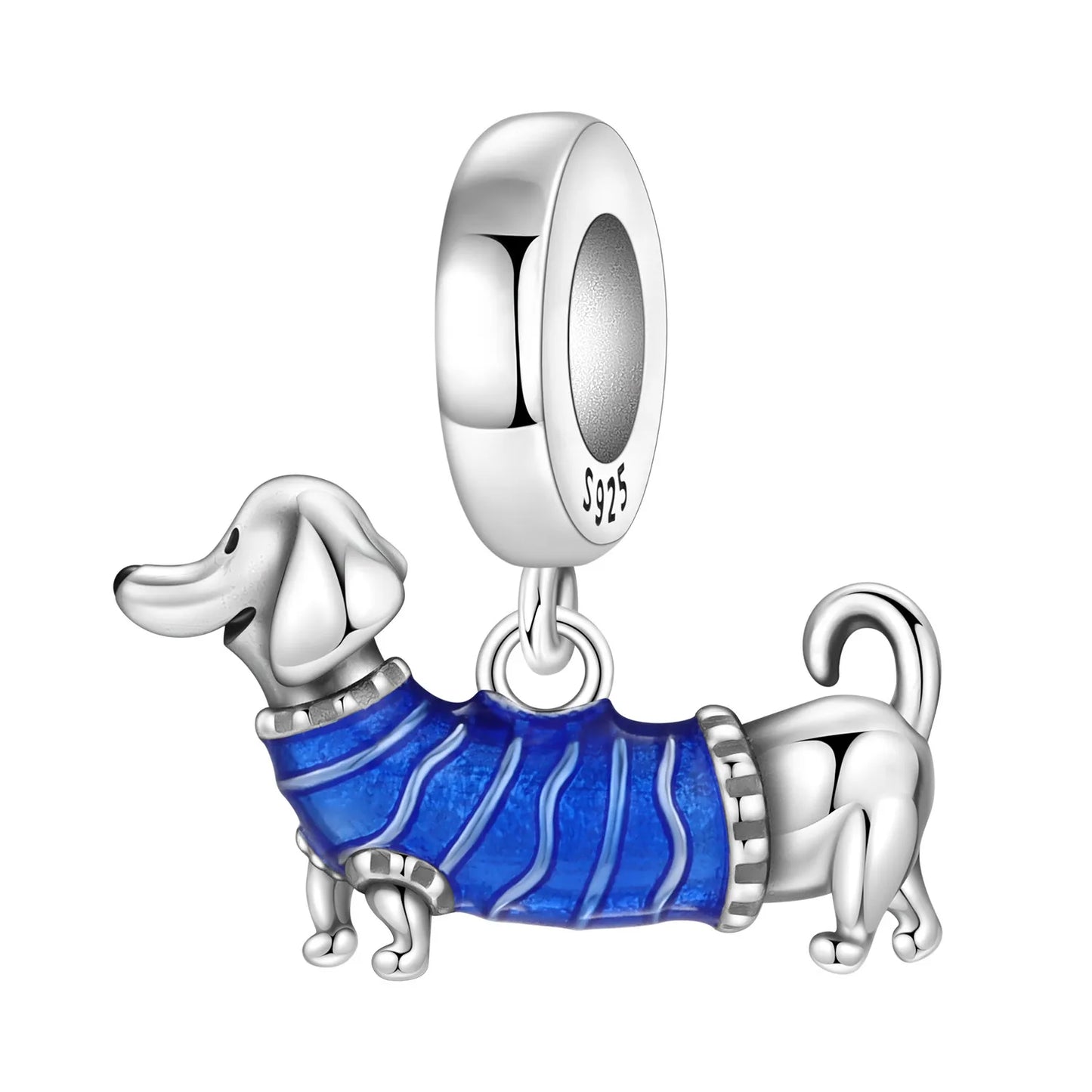 Hot Sale 925 Sterling Silver Dog Cat Cute Pet Animals Pendant Birthday Party Gift for Women Bangle Bracelet Necklace DIY Jewelry