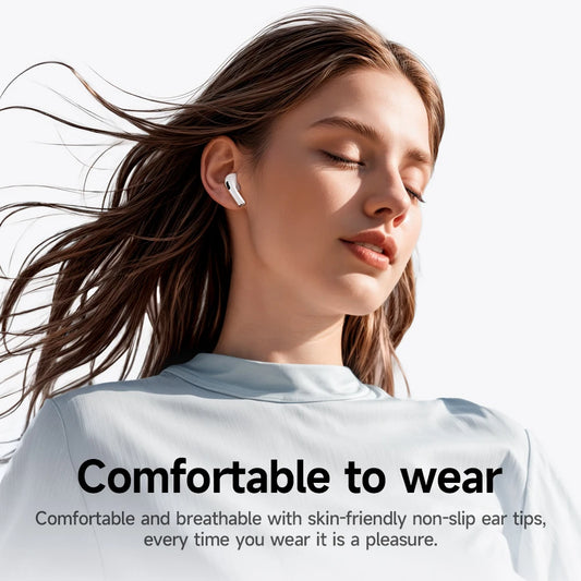 HOCO EW72 Lite Wireless Touch Screen Bluetooth Headset LED Power Display In Ear Sport Game Headphones with Charging Box White