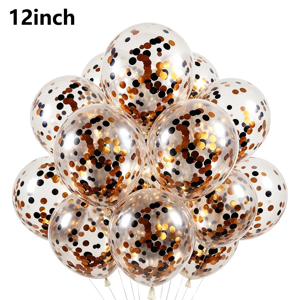 Halloween Black Orange White Latex Balloon Confetti Balloons Bouquet for Birthday Trick or Treat Halloween 2026 Home Decorations