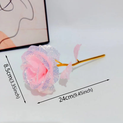 5/10/20PCS Valentine's Day Foil Plated Rose Gold Lasts Forever Love Wedding Decor Foil Rose Artificial Wedding Mother's Day Gift