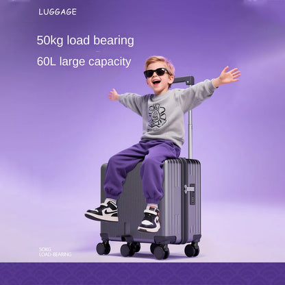 Children Luggage Suitcase for Boys and Girls Ride-On for Airplanes 20-inch Carry-On Suitcase Combination Lock Short Trip Family
