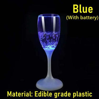 Colorful Flash Plastic Wine Cup 120ml LED Glowing Champagne Liquid Goblet, Wedding Banquet Bar Nightclub Party Supplies