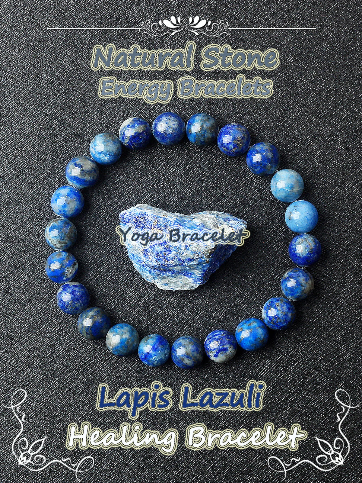 Original Natural Stone Beads Bracelet Men Women Reiki Blue Apatite Lapis Lazuli Amethyst Yellow Tiger Eye Beads Bracelet Jewelry