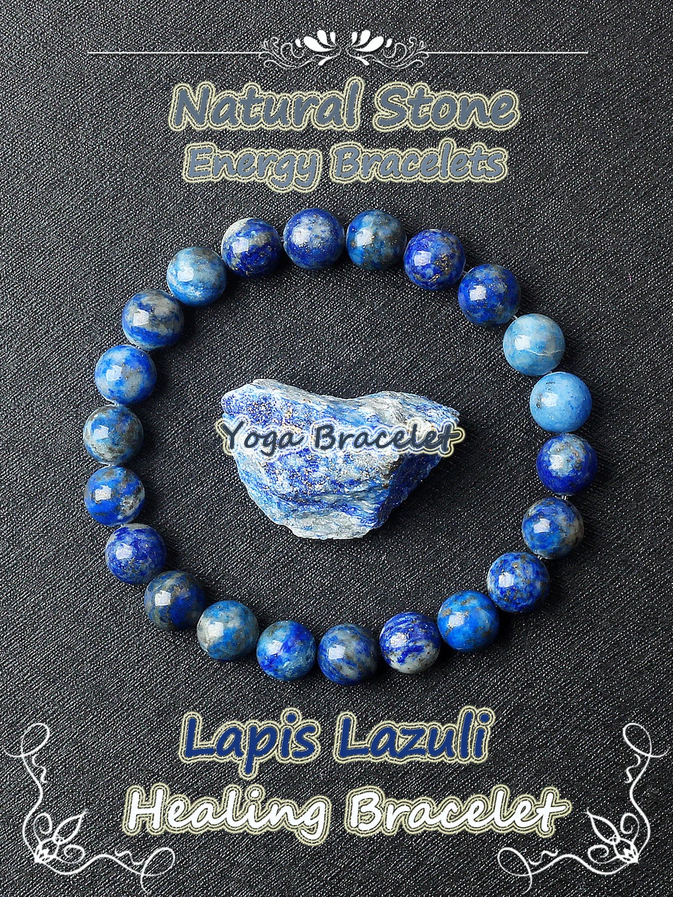 Original Natural Stone Beads Bracelet Men Women Reiki Blue Apatite Lapis Lazuli Amethyst Yellow Tiger Eye Beads Bracelet Jewelry