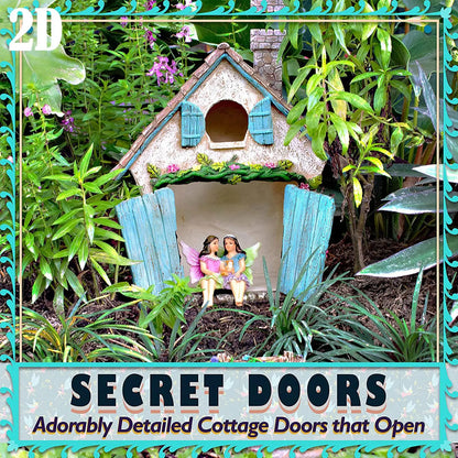 Miniature Fairy Gnome Door Figurines Elf Home For Yard Art Garden Tree Sculpture Statues Decor Outdoor Decor Fairy Garden D V5C7