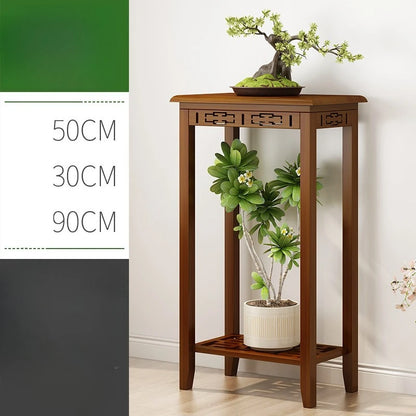 Balcony Floor Standing Bonsai Base, Living Room Sofa Side Indoor Office Plant Shelf Chinese Display Stands