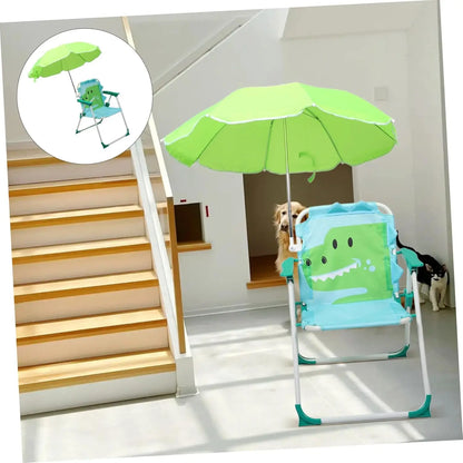 1 Set Folding Beach Chair with Umbrella Portable Outdoor Camp Chair for Lightweight Lawn Chair for Boys Summer Travel Relaxation