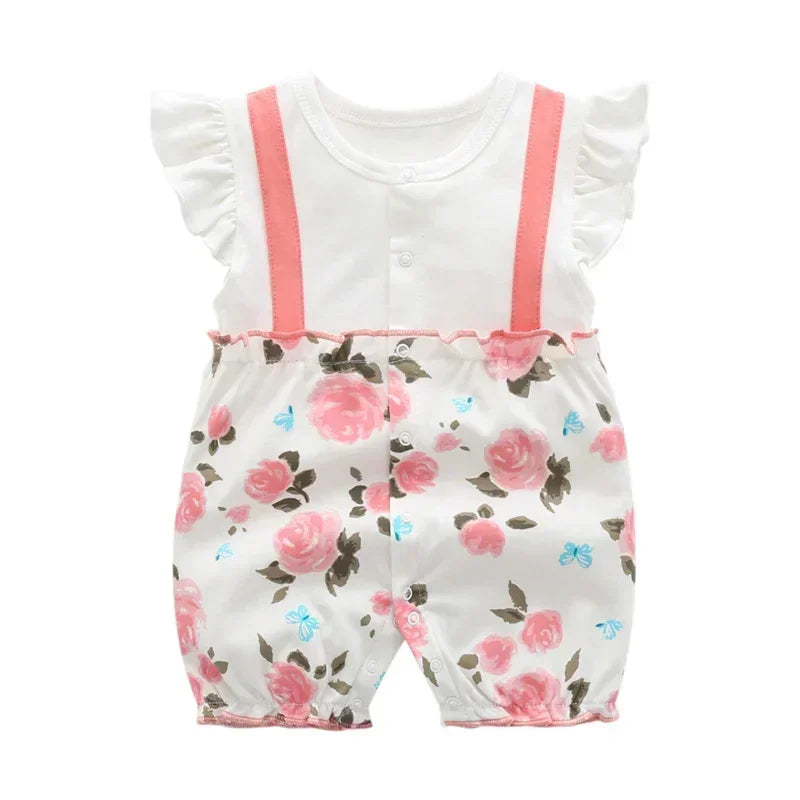 3-18 Month baby Summer clothes rompers girls overalls short Sleeve bodysuit cotton baby clothing jumpsuit newborn Girl onesies