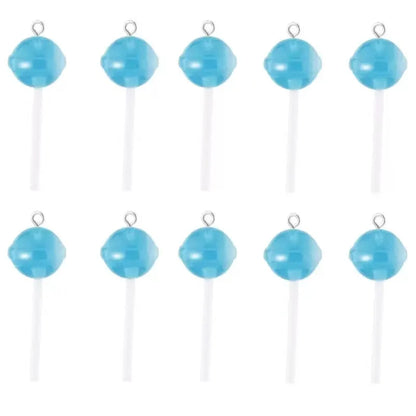 10pcs Cute Lollipops Pretend Play Food Pendants Crafts DIY Handmade Jewelry for Earring Necklace Keychain