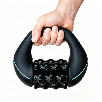 Electric Roller Massager Handheld Massage Deep Tissue Muscle Relax Portable Cordless Rechargeable 3 Speed Adjustable Massager for Back Shoulder Leg Body Sore Muscle Relief Home Office Gym Travel Daily Use Black