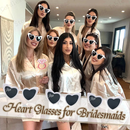 12-120 Pcs Wedding Heart Sunglasses Mr/Ms Bride Glasses Wedding Gift for Guest Bridesmaid Heart Glasses Just Married Party Favor