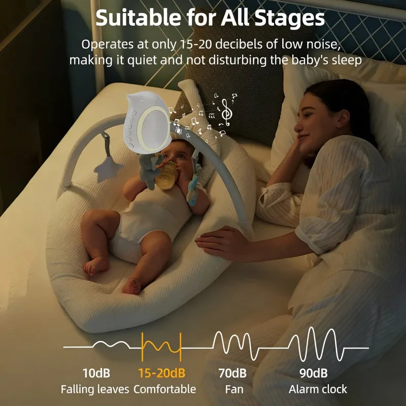 Portable Outdoor Baby Stroller Rocker with Night Light Multi-functional Wireless Bluetooth Sleep Aid Vibrating Soothing Music
