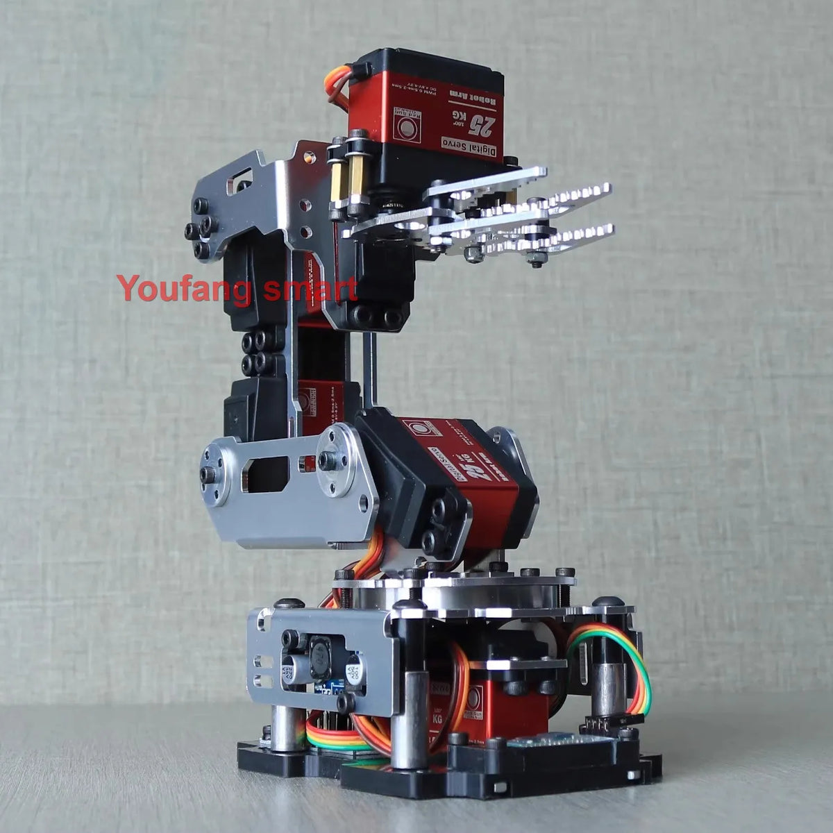 6 DOF Robotic Arm with Claw Clamp Gripper Kit Compatible 20Kg Servo for Arduino Robot DIY Kit Android App Programmable Robot Arm