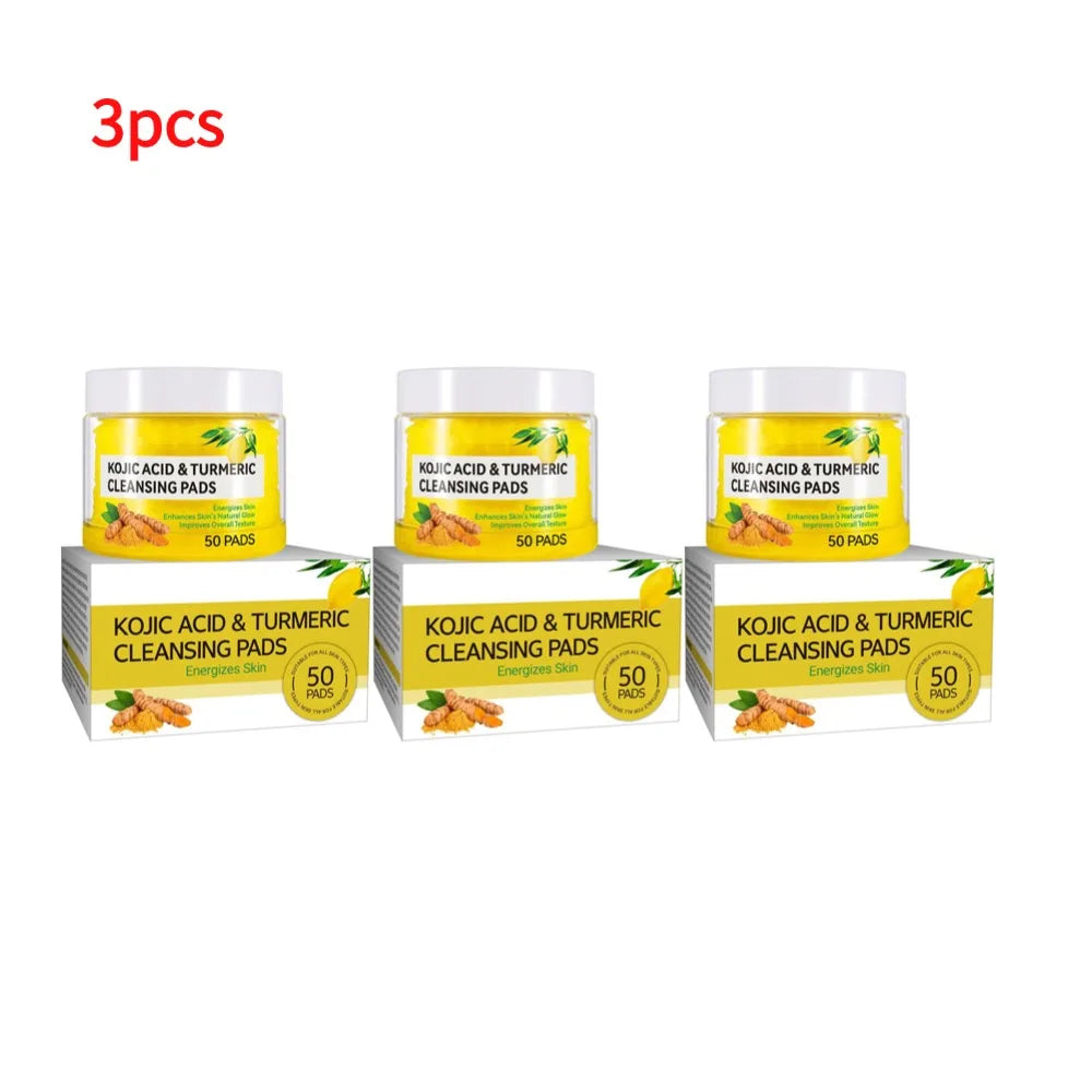 Turmeric Kojic Acid Cleansing Pads Exfoliating Pads Facial Sponges For Cleansing Exfoliating Daily Cleansing Skin Care Tools