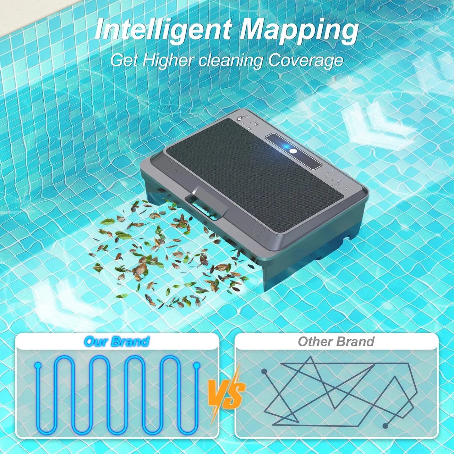 Upgraded Solar Pool Cleaner Powered Robotic Pool Vacuum Surface Cleaner with Remote Control Dual Charging Option of Pool Skimmer