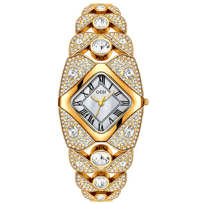 2026 New Women Watch Light Luxury Brand Diamond Inlaid Bracelet Watches Waterproof Ladies Fashion Quartz Clock Wristwatch Gift