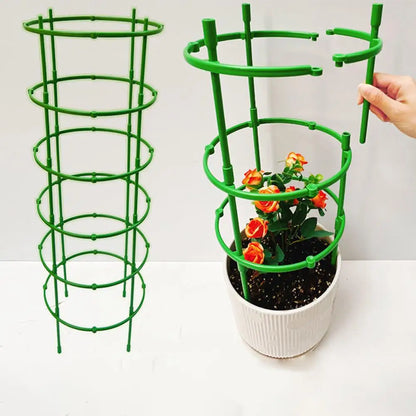3/6/10 Layers Plant Support Plant Stakes Round Plant Support Ring Plastic Plant Cage Holder Flower Pot Climbing Trellis
