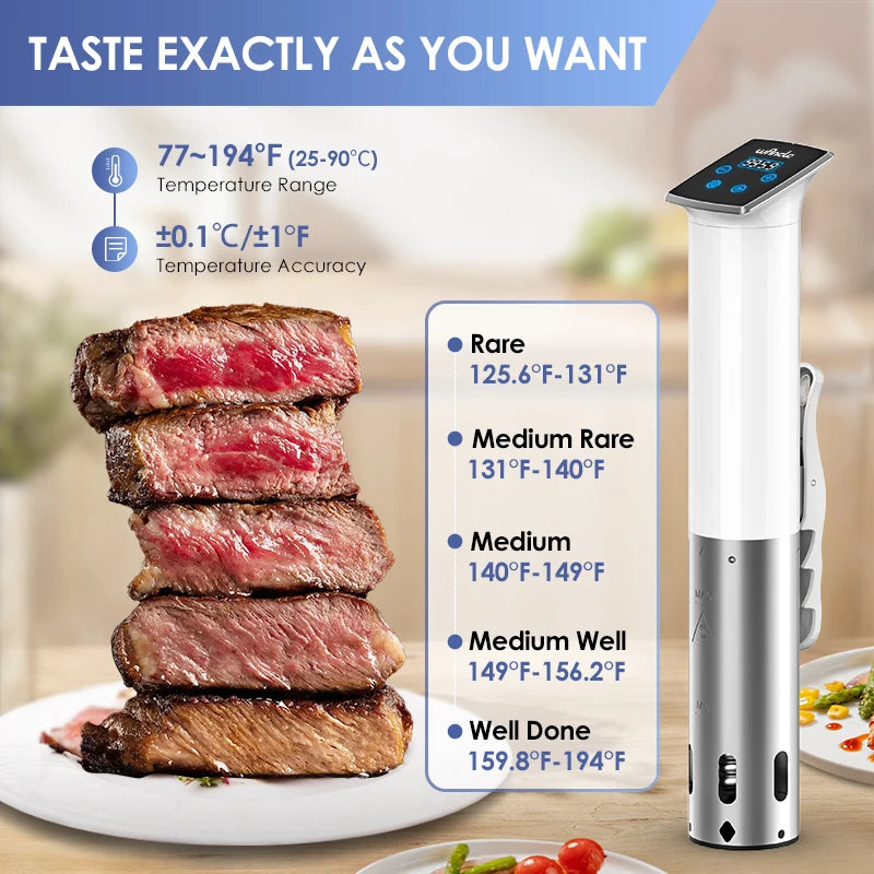Wancle 1100W Waterproof Vacuum Sous Vide Cooker Immersion Circulator Accurate Cooking With LED Digital Display Slow Cooker