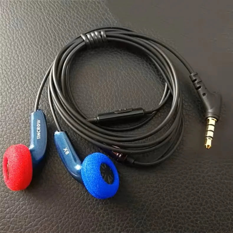 YINCROW X6 3.5mm In-ear Earphones Flat Head Earbuds Professional Fever HIFI Earphone PK PK1 MX985