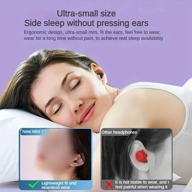 Mini Invisible Sleep Wireless Bluetooth Earbud Small TWS Stereo Sport Game Work In-ear Headphone Long Standby HD Call Earphone