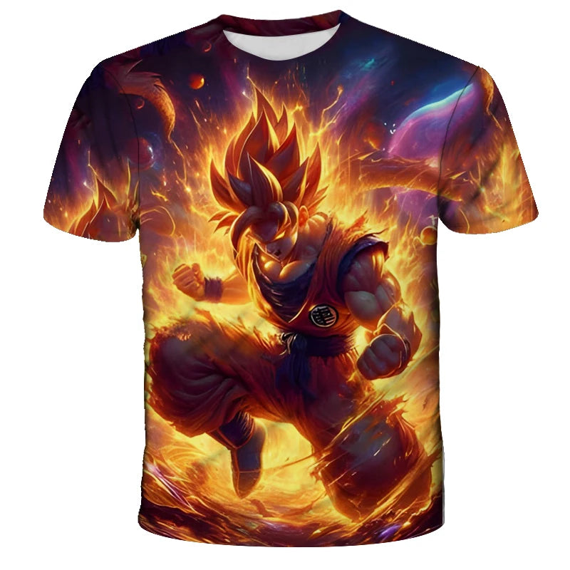 Anime Dragon Ball Son Goku 3D Print Kids T Shirt Summer Fashion Casual