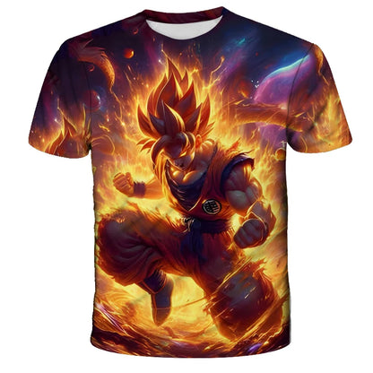 Anime Dragon Ball Son Goku 3D Print Kids T Shirt Summer Fashion Casual