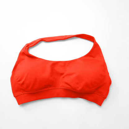 NCLAGEN Sports Bra Women Sportswear Seamless Halter Top High Support Push-up Open Back Gym Wear Fitness Yoga Workout Underwear
