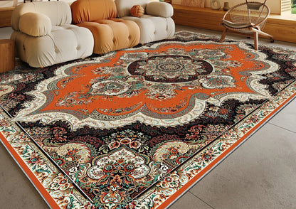 Ethnic Style Bedroom Decor Retro Carpet Light Luxury Carpets for Living Room Washable Lounge Soft Floor Mat Anti-slip Study Rug