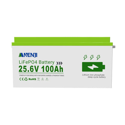 ANENJI 24V 12V 100Ah LiFePO4 Solar Battery Lithium Battery Pack Built-in BMS Grade A Cells 6000+ Cycle For Home Energy Storage
