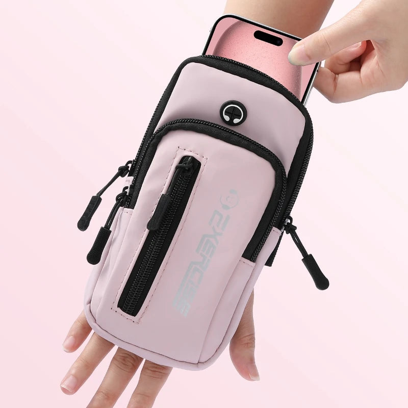 Haissky Multifunction Wrist Running Bags For iPhone 17 16 15 14 Pro Max Air Plus Zipper Outdoor Cycling Fitness Phone Arm Pouch
