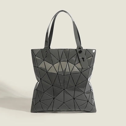 2026 Summer New Trendy Geometric Patchwork Rhombus Tote Bag Versatile Large Capacity Floral Handbag Shoulder Shopping Bag