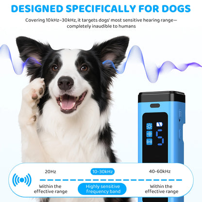 Ultrasonic Dog Barking Deterrent Device Rechargeable 5 Levels Pet Training Anti Barking Control Stop Barking up to 30FT