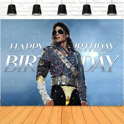 Michael Jacksons Birthday Party Decorations Fans Party Supplies Cake Topper Balloons Background Photo Studio Photography Props