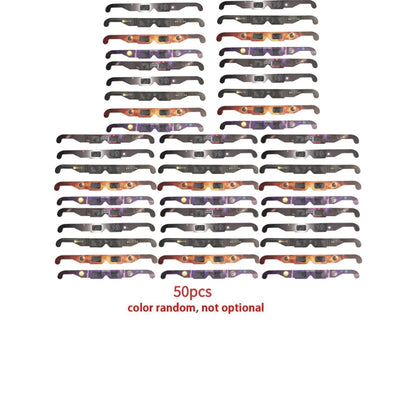 1-100pcs Paper Solar Eclipse Glasses Anti-uv Viewing Glasses Safe Shades Observation Solar Glasses Protect Eyes Random Color