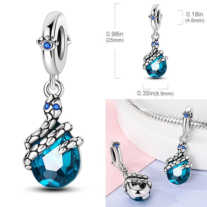 2026 Hot Sale Charms Bead 925 Sterling Silver Pink Butterfly Luminous Firefly Dangle Fit Bangle Bracelet Necklace DIY Jewelry