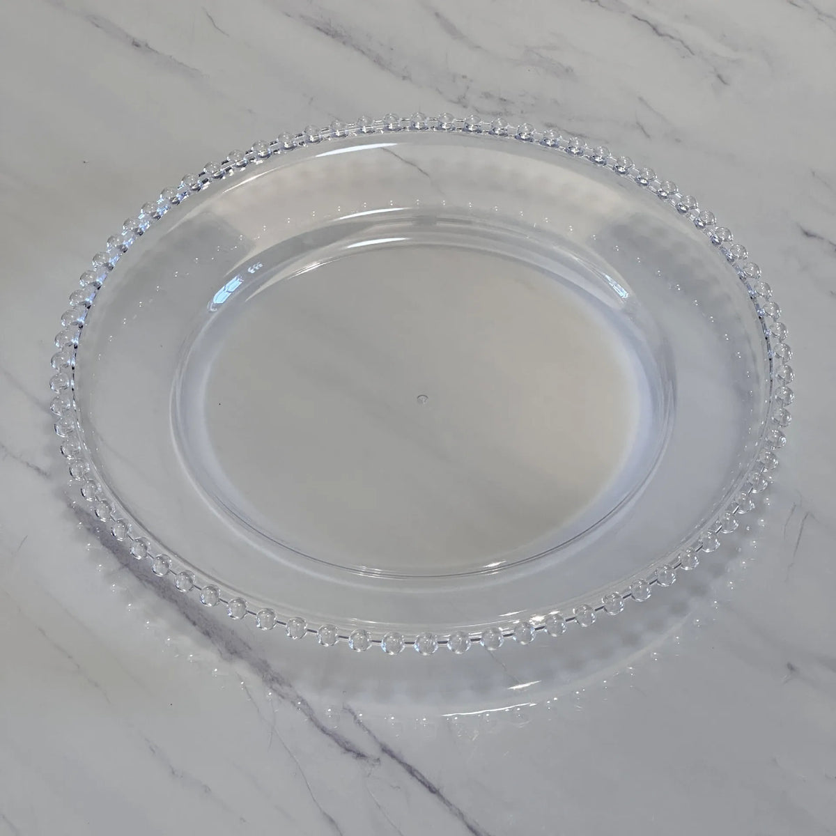 Nordic Style Plastic Steak Plate Gold Rimmed Fruit Salad round Dish Western Dinner Party Dinnerware Plate Decorative