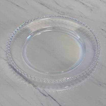 Nordic Style Plastic Steak Plate Gold Rimmed Fruit Salad round Dish Western Dinner Party Dinnerware Plate Decorative