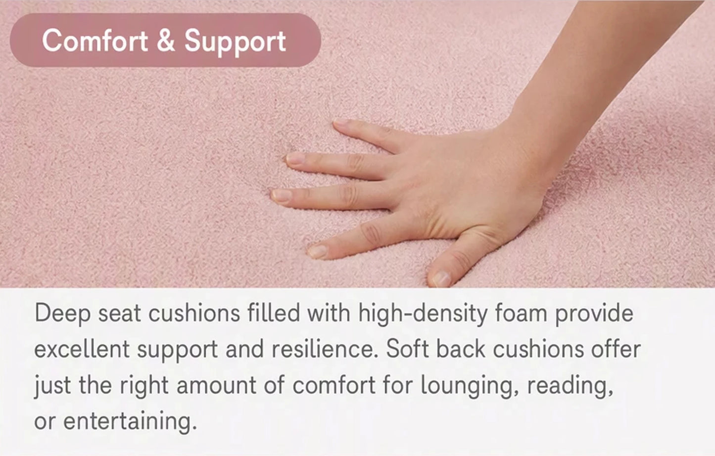 86.6 Inch Teddy Fleece Sofa With Four Throw Pillows Hardware Feet Can Sit Comfortably In An Apartment Bedroom Without Taking Up Space