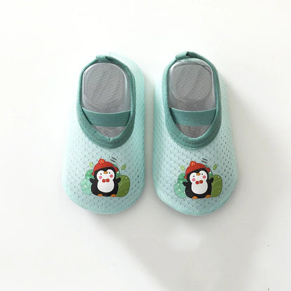 Baby Floor Shoes Casual Toddler Soft Sole Sock First Walker Anti-slip Cartoon Home Floor Indoor Shoes For Girls Boys Summer Mesh