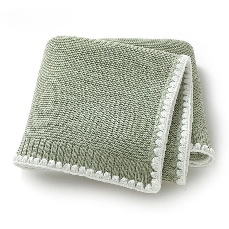 Personalized Name Breathable Baby Blanket Boys Girls Swaddle Wraps Newborn Nap Blankets Knitted Acrylic Infant Security Blankets