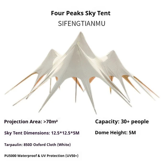 Large Outdoor Canopy Tent Sun Shade Shelter Heavy Duty Waterproof Star Canopy for Camping Backyard Party Wedding Party