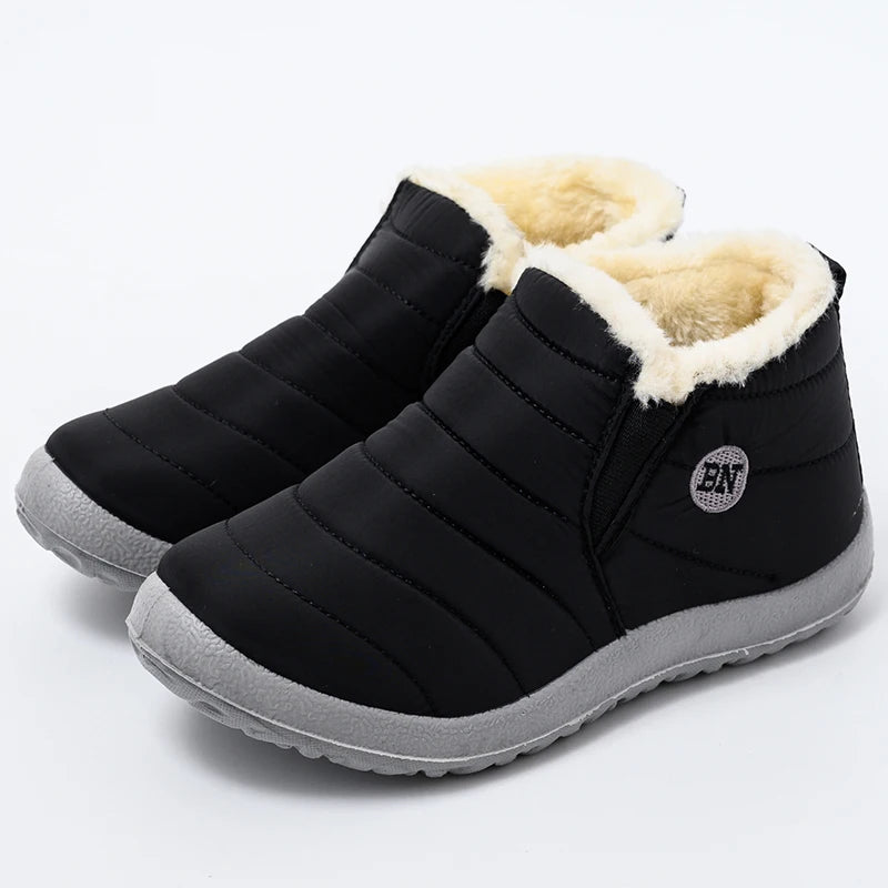 Kidmi Winter Warm Soft Women Shoes Thickened Cold-proof Velvet Cotton Shoes Waterproof Warm Soft Soles Waterproof Cotton Shoes