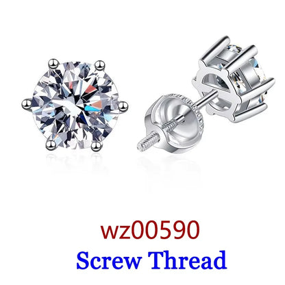Premium 0.5-2ct Moissanite Diamond Stud Earrings for Women Orginal 925 Sterling Silver Screw Back Women Moissanite Earring 2026