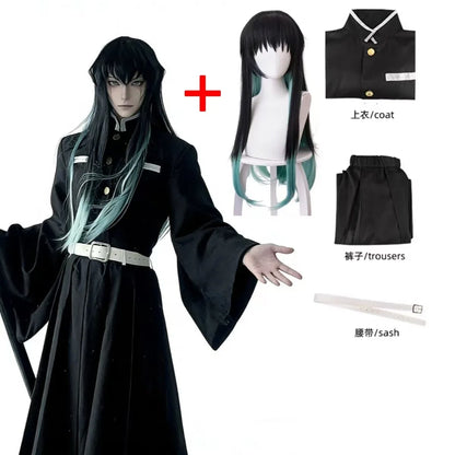 2026 Anime Character Tokito Muichiro Cosplay Costume Uniform Wig Adult  Halloween Outfit