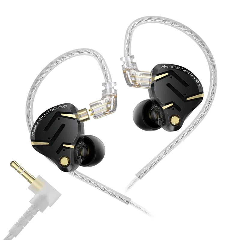 KZ ZS12 Pro 2 Flagship-Grade HiFi IEM Earphones Ultra-Linear 1DD+5BA Hybrid Driver Clarity Sound Wired Headphones Detachable Cable Ergonomic Gaming Earbuds